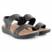 Sandália Usaflex Anabela Feminina Preto / Preto