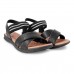 Sandália Usaflex Elastic Feminina Preto / Prata