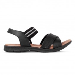 Sandália Usaflex Elastic Feminina Preto / Prata