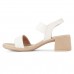 Sandália Usaflex Elastic Salto Bloco Feminina Branco / Bege