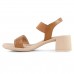 Sandália Usaflex Elastic Salto Bloco Feminina Marrom / Bege