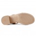 Sandália Usaflex Elastic Salto Bloco Feminina Marrom / Bege