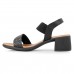 Sandália Usaflex Elastic Salto Bloco Feminina Preto / Preto