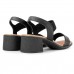 Sandália Usaflex Elastic Salto Bloco Feminina Preto / Preto
