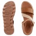 Sandália Usaflex Papete Elastico Feminino Marrom / Bege