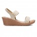 Sandália Usaflex Plataforma Multimateriais Feminina Bege / Nude