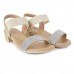 Sandália Usaflex Salto Bloco Strass Feminina Dourado / Prata