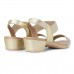 Sandália Usaflex Salto Bloco Strass Feminina Dourado / Prata