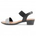 Sandália Usaflex Salto Bloco Strass Feminina Preto / Prata