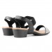 Sandália Usaflex Salto Bloco Strass Feminina Preto / Prata