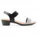 Sandália Usaflex Salto Bloco Strass Feminina Preto / Prata