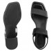 Sandália Usaflex Salto Bloco Tiras Elastico Preto / Preto
