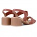 Sandália Usaflex Salto Bloco Versatile Feminina Terracota