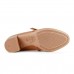 Scarpin Usaflex Salto Bloco Tira Fivela Feminino Marrom / Marrom