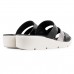 Tamanco Usaflex Plataforma Tiras Feminino Preto / Prata