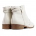 Bota Via Uno Cano Curto Salto Baixo Feminina Off White / Marrom