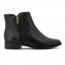 Bota Via Uno Cano Curto Zìper Feminina Preto