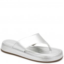 Chinelo Papete Via Uno Flatform Feminino Prata