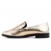 Mocassim Via Uno Craquelado Feminino Dourado / Preto