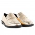 Mocassim Via Uno Craquelado Feminino Dourado / Preto