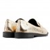 Mocassim Via Uno Craquelado Feminino Dourado / Preto