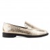 Mocassim Via Uno Craquelado Feminino Dourado / Preto