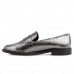 Mocassim Via Uno Craquelado Feminino Prata / Preto
