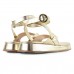 Sandália Papete Via Uno Flatform Feminina Dourado