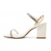 Sandália Via Uno Tiras Fivela Feminina Off White / Bege