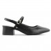 Sapato Via Uno Slingback Salto Bloco Feminino Preto