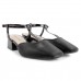 Scarpin Via Uno Salto Bloco Baixo Verniz Feminino Preto / Preto