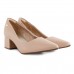 Scarpin Via Uno Salto Médio Bico Fino Feminino Nude