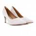 Scarpin Via Uno Verniz Bico Fino Feminino Branco / Branco