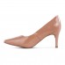 Scarpin Via Uno Verniz Bico Fino Feminino Nude