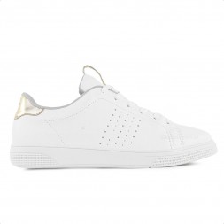 Tênis Via Uno Moda Microfuros Feminino Branco / Dourado