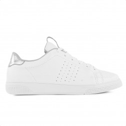 Tênis Via Uno Moda Microfuros Feminino Branco / Prata