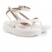 Sandália Vizzano Anabela Com Fivela Feminina Off White / Branco