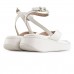 Sandália Vizzano Anabela Com Fivela Feminina Off White / Branco