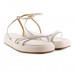 Sandália Vizzano Papete Plataforma Flats Feminina Off White / Bege