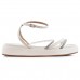 Sandália Vizzano Papete Plataforma Flats Feminina Off White / Bege