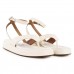 Sandália Vizzano Papete Plataforma Flats Fivela Feminina Off White