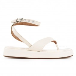 Sandália Vizzano Papete Plataforma Flats Fivela Feminina Off White