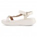 Sandália Vizzano Plataforma Tiras Feminina Off White / Dourado