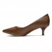 Scarpin Vizzano Bico Fino Salto Baixo Feminino Marrom Escuro
