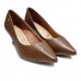 Scarpin Vizzano Bico Fino Salto Baixo Feminino Marrom Escuro