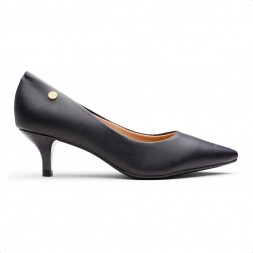 Scarpin Vizzano Bico Fino Salto Baixo Feminino Preto