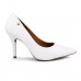 Scarpin Vizzano Salto Alto Bico Fino Branco / Branco