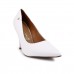 Scarpin Vizzano Salto Alto Bico Fino Branco / Branco