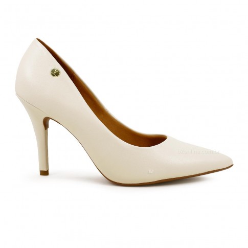 Scarpin Vizzano Salto Alto Bico Fino Creme / Creme