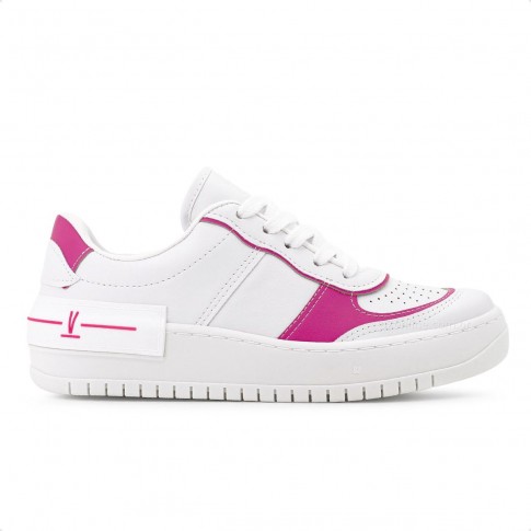 Tênis Vizzano Casual Feminino Branco / Rosa Chock